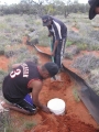Phillip and Leo set up pitfall traps